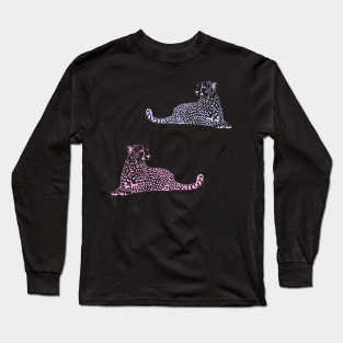 pink and purple cheetah preppy aesthetic Long Sleeve T-Shirt